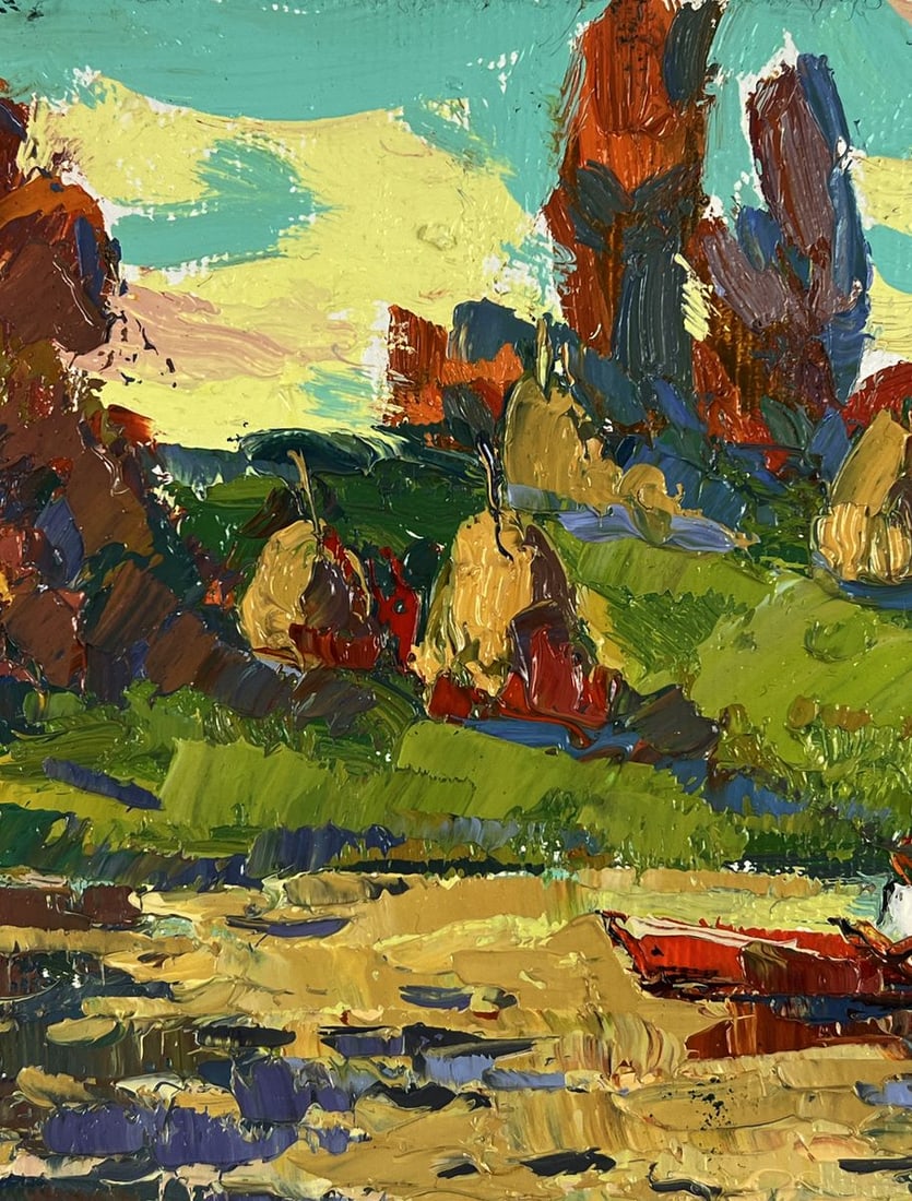 Oil painting Sunset reflection on the river Oksana Ivanyuk - 7