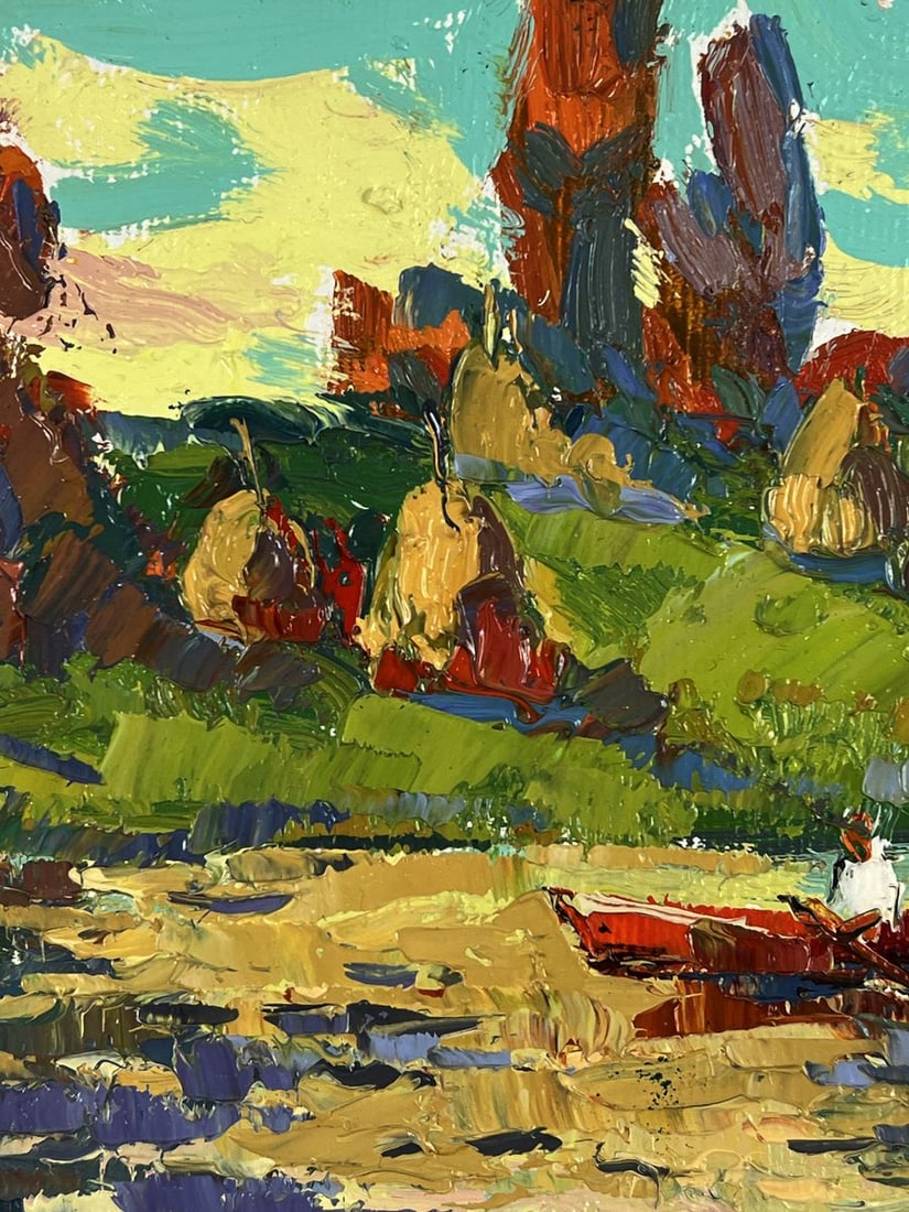 Oil painting Sunset reflection on the river Oksana Ivanyuk - 8