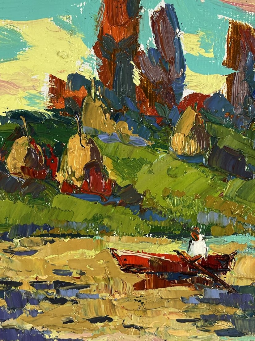 Oil painting Sunset reflection on the river Oksana Ivanyuk - 9