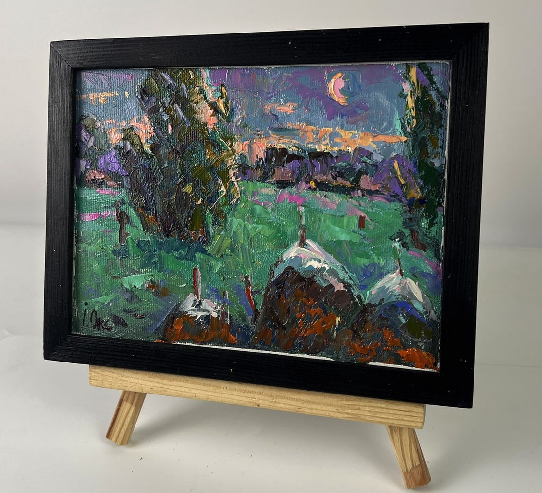 Oil painting Moonlit Night in the Field Oksana Ivanyuk - 2
