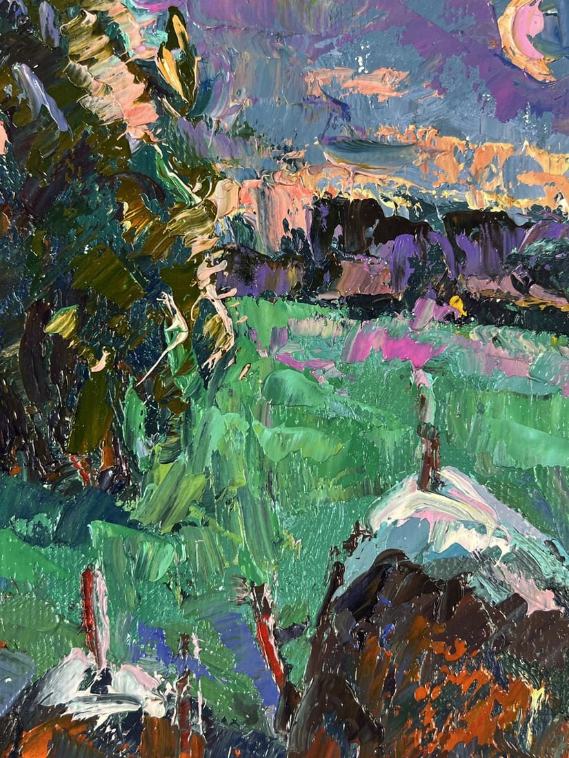 Oil painting Moonlit Night in the Field Oksana Ivanyuk - 9