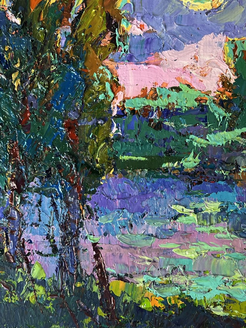 Oil painting Moonlit night over the river Oksana Ivanyuk - 5