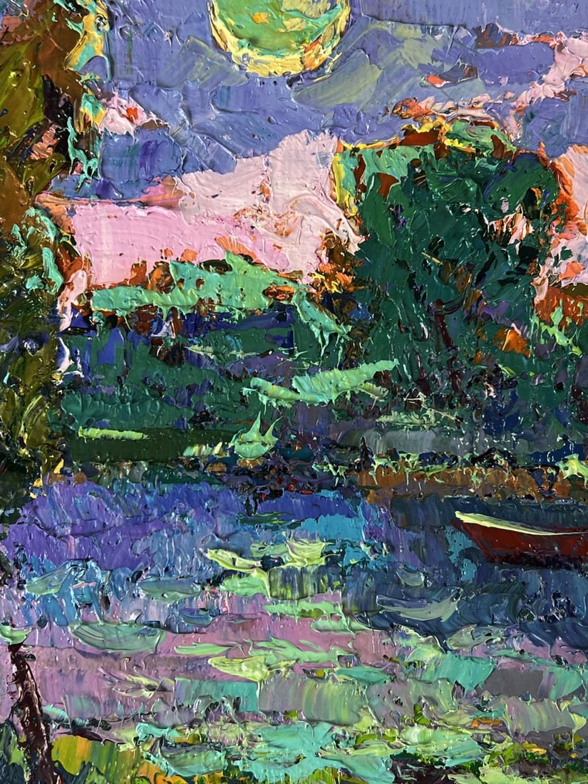 Oil painting Moonlit night over the river Oksana Ivanyuk - 6