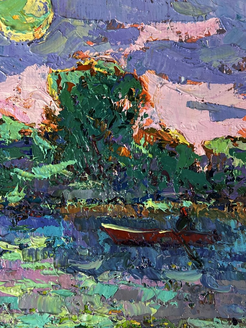 Oil painting Moonlit night over the river Oksana Ivanyuk - 9