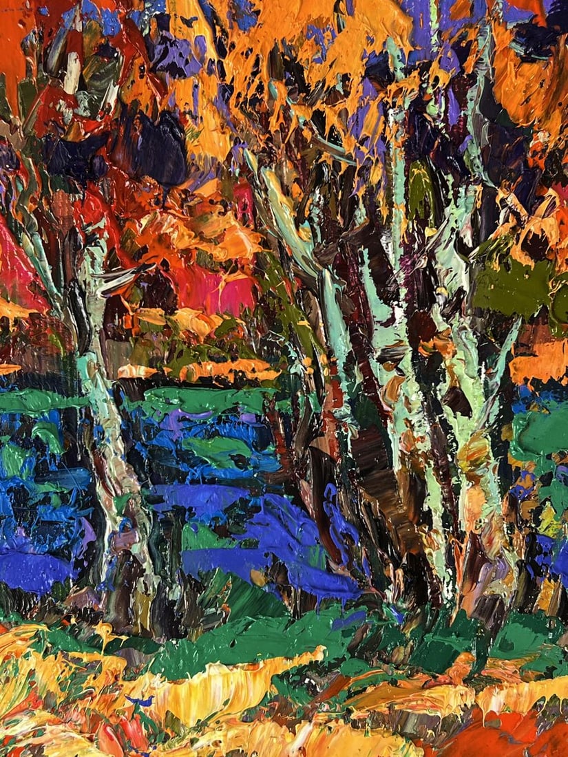 Oil painting Autumn evening by the river Oksana Ivanyuk - 5