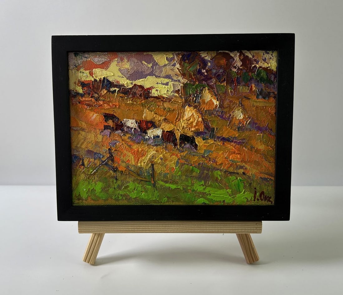 Oil painting Autumn evening Oksana Ivanyuk: Title: Oil painting Autumn evening Oksana Ivanyuk Description: No.AAA5632The Oil painting Canvas titled "Autumn evening" reveals the warmth, richness, and quiet melancholy of a rural landscape capture