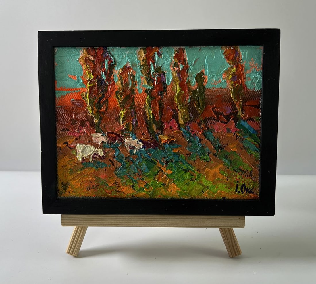 Oil painting Autumn evening in the field Oksana Ivanyuk: Title: Oil painting Autumn evening in the field Oksana Ivanyuk Description: No.AAA5650The Oil painting Canvas titled "Autumn evening in the field" is a vivid and expressive depiction of rural tranquil