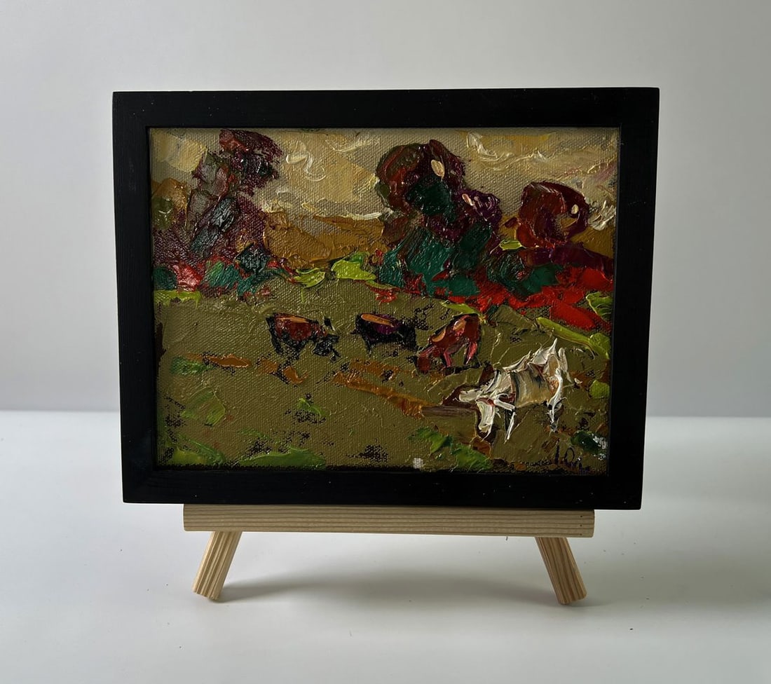 Oil painting Autumn evening Oleksiy Ivanyuk: Title: Oil painting Autumn evening Oleksiy Ivanyuk Description: No.AAA5651 The Oil painting Canvas titled "Autumn evening" captures a moment of quiet beauty in the countryside, where the vibrant richn