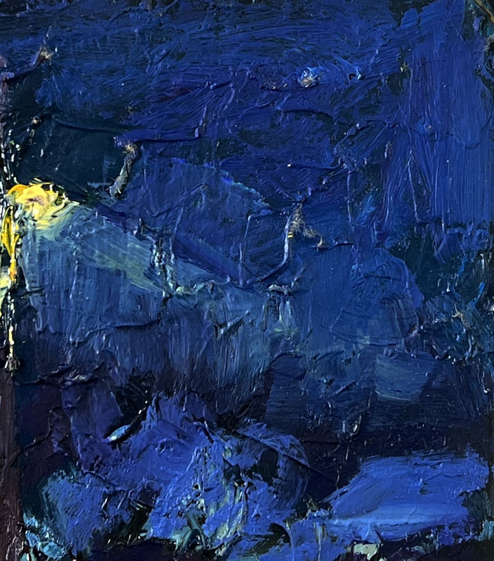 Oil painting Winter night in the village Boris Serdyuk - 4