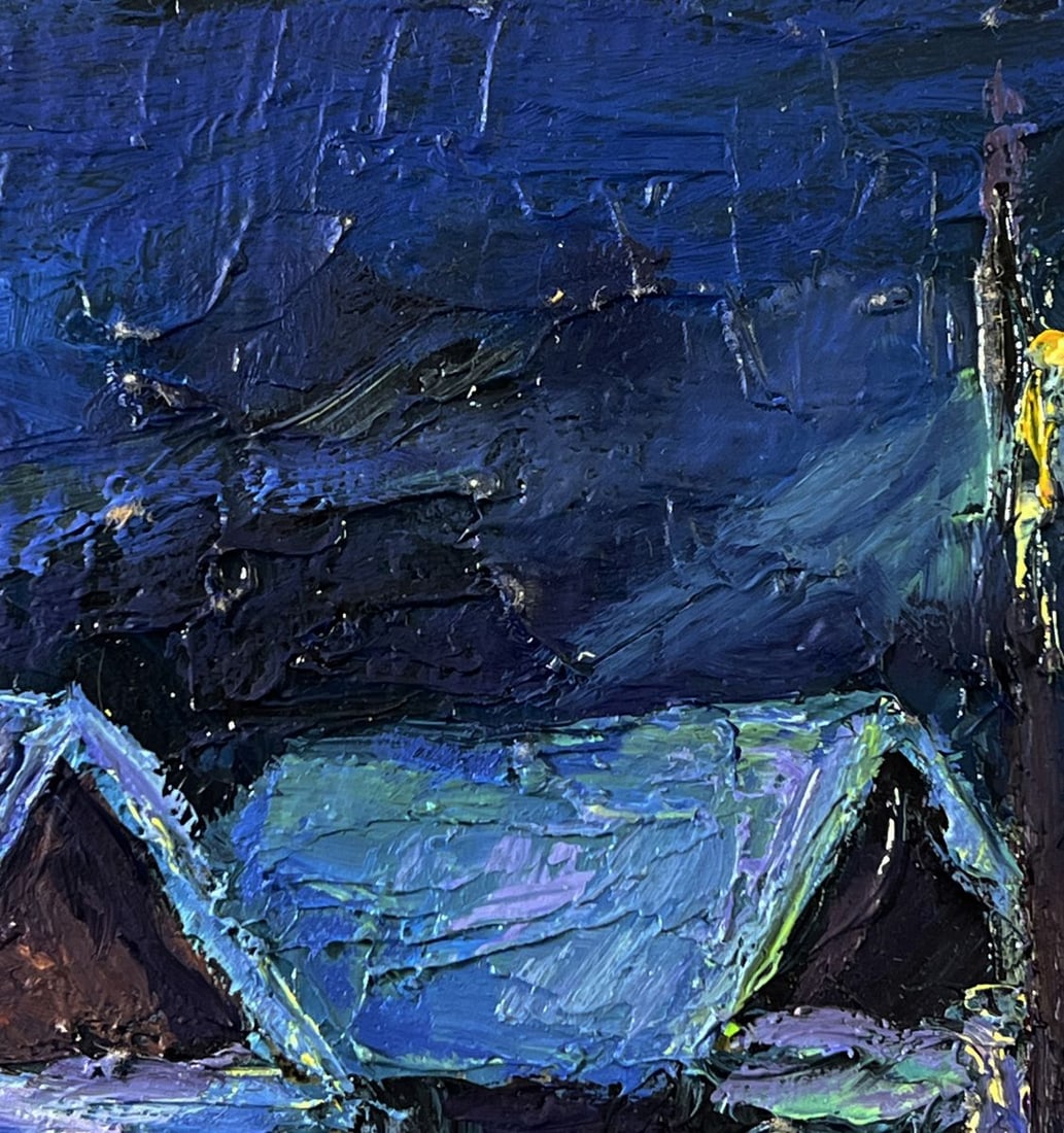 Oil painting Winter night in the village Boris Serdyuk - 5