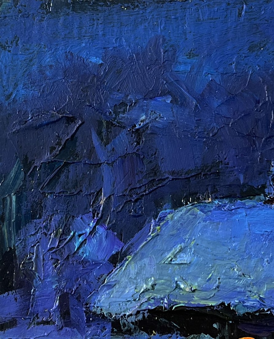 Oil painting Winter night in the village Boris Serdyuk - 6