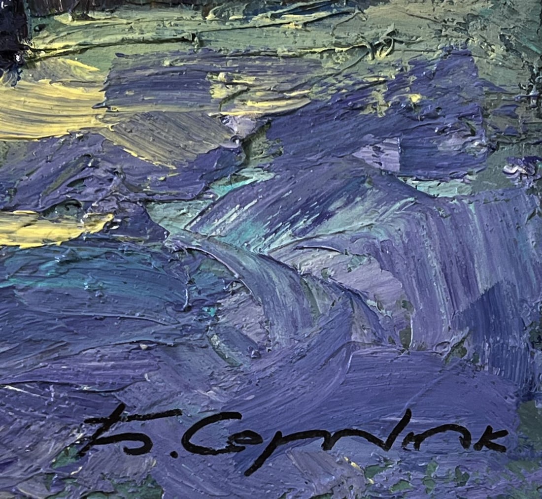 Oil painting Winter night in the village Boris Serdyuk - 9