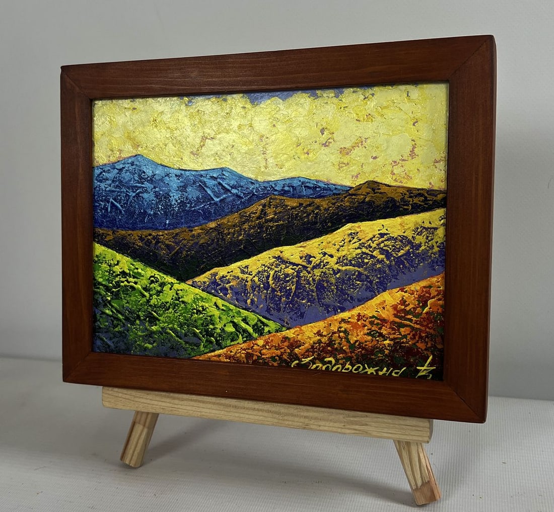 Oil painting Hiking in the mountains in the evening V. Zadorozhnya - 2