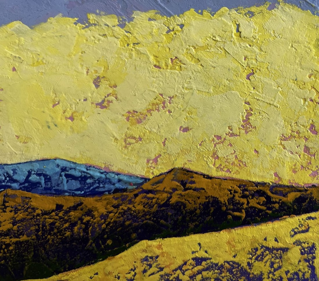 Oil painting Hiking in the mountains in the evening V. Zadorozhnya - 4