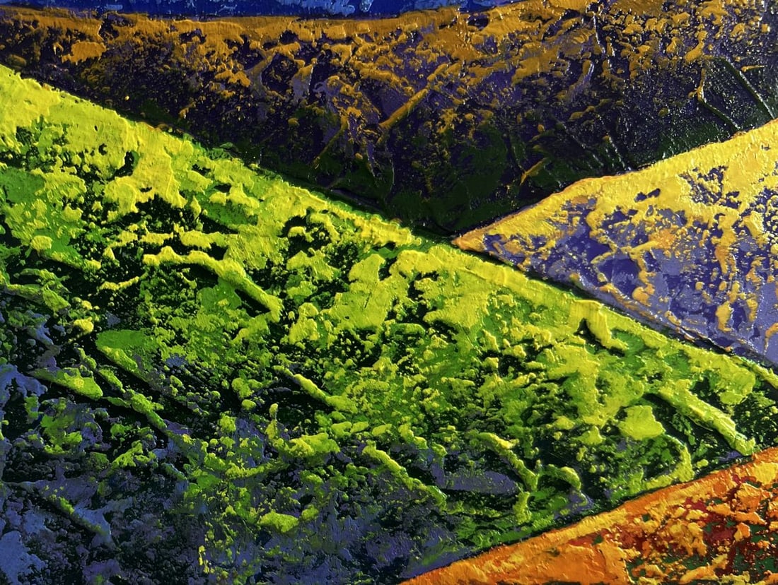 Oil painting Hiking in the mountains in the evening V. Zadorozhnya - 5