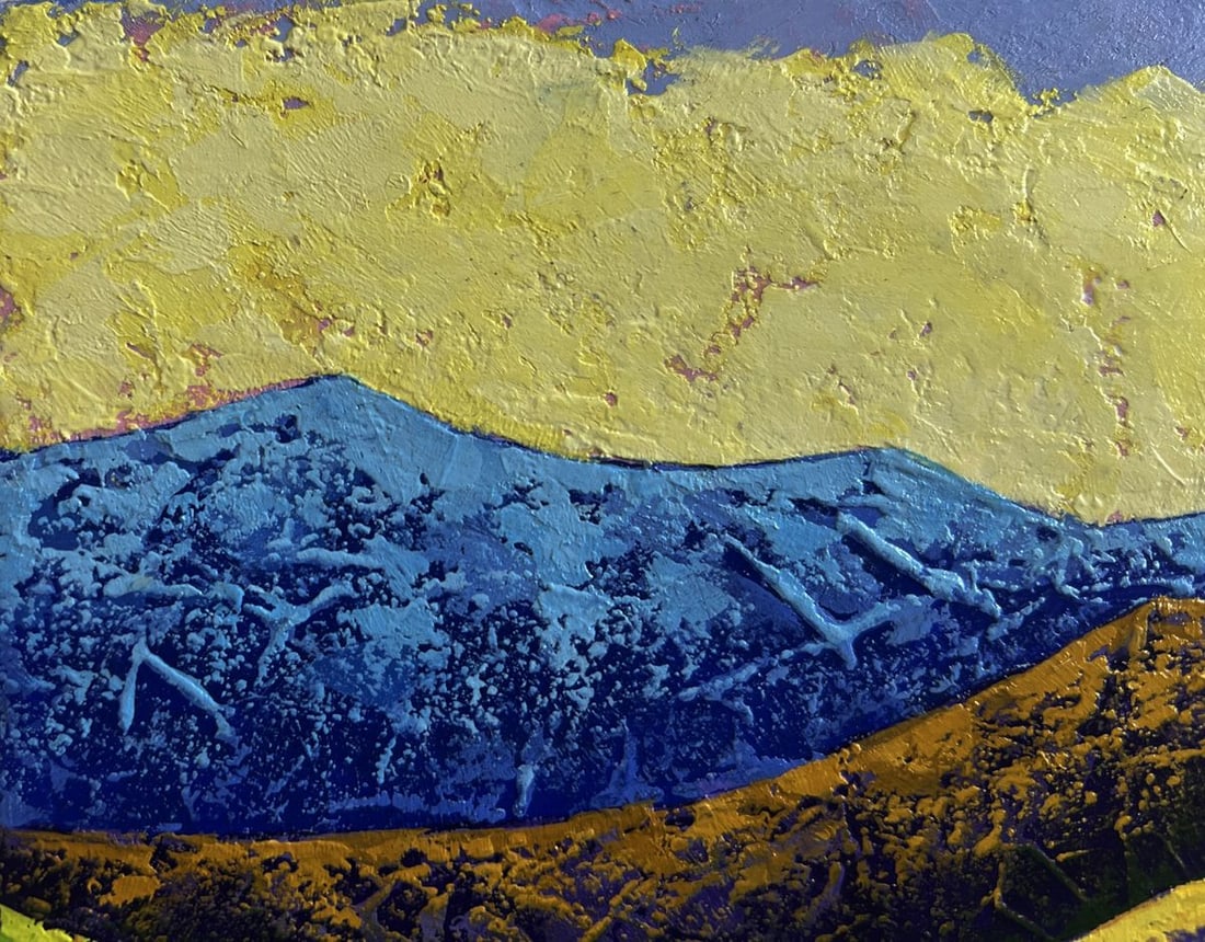 Oil painting Hiking in the mountains in the evening V. Zadorozhnya - 6