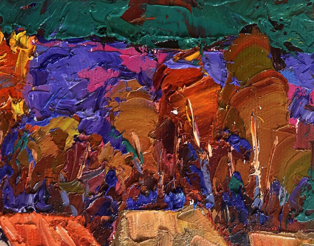 Oil painting Autumn night in the village Alex Kalenyuk - 4