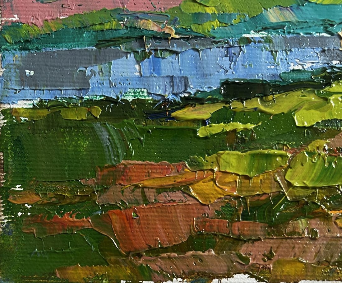 Oil painting Wild pear near the river Oksana Kalenyuk - 5