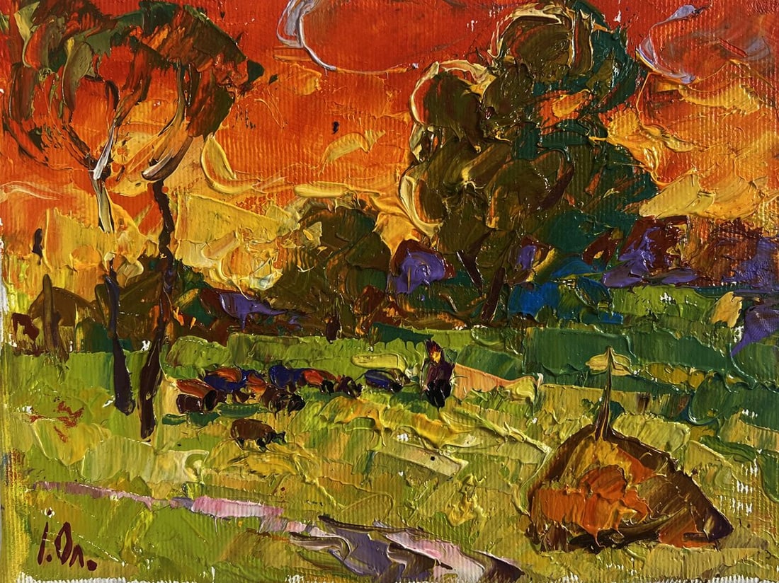 Oil painting The summer sky is burning Alex Kalenyuk - 3