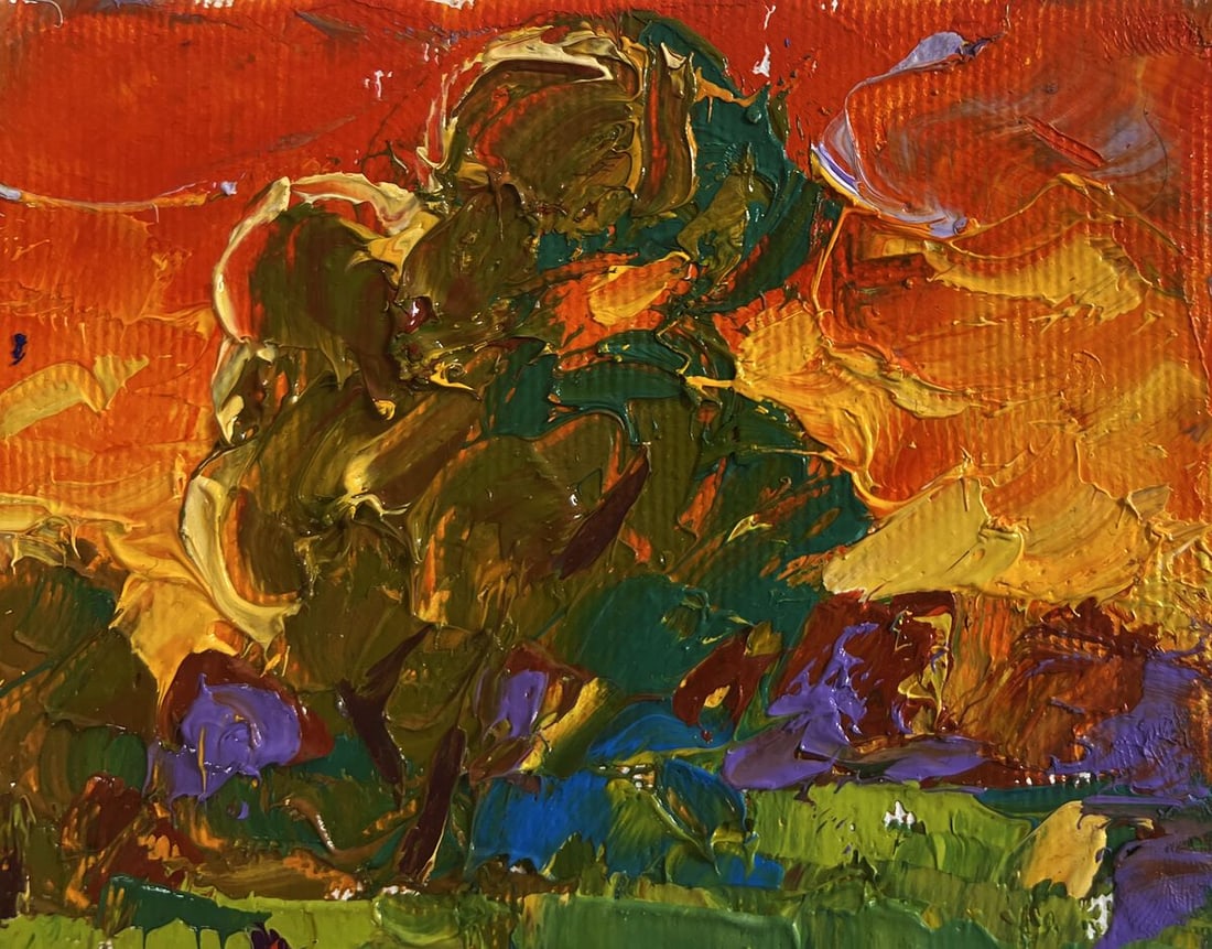 Oil painting The summer sky is burning Alex Kalenyuk - 4