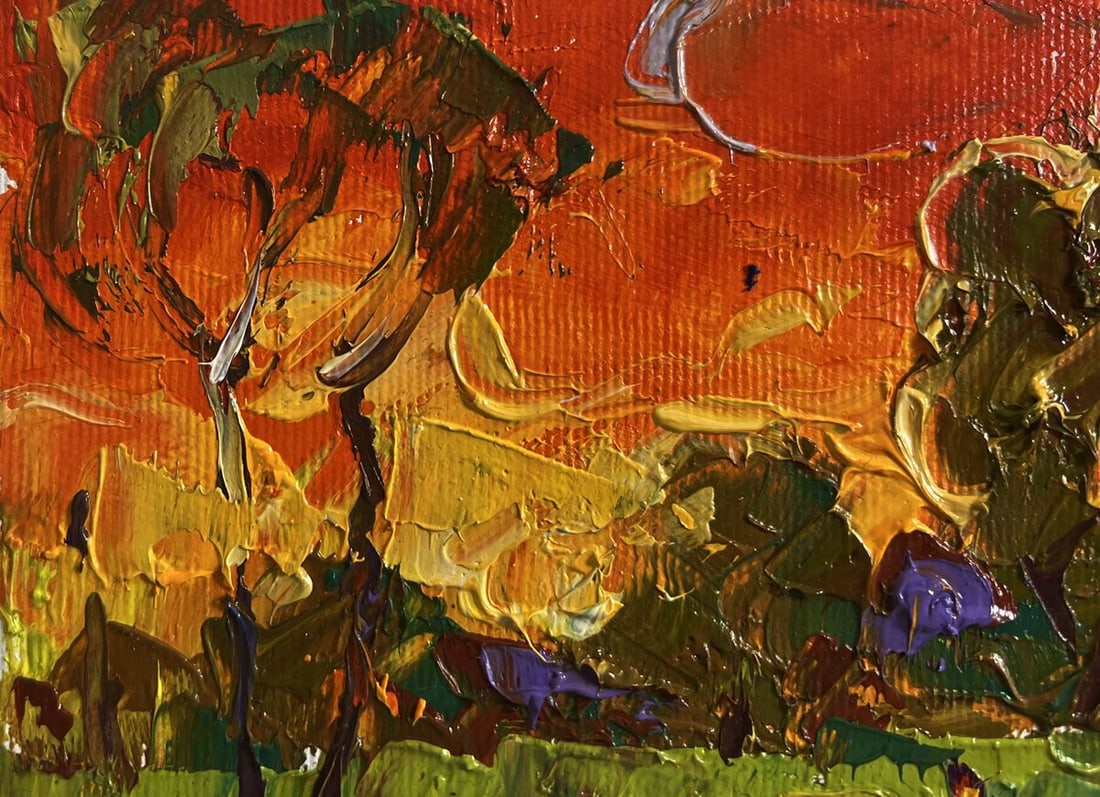 Oil painting The summer sky is burning Alex Kalenyuk - 6