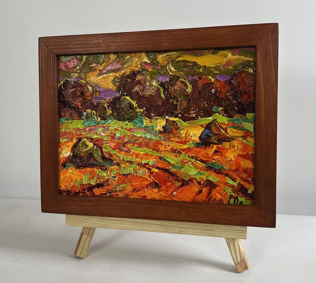 Oil painting Golden haystacks Alex Kalenyuk - 2
