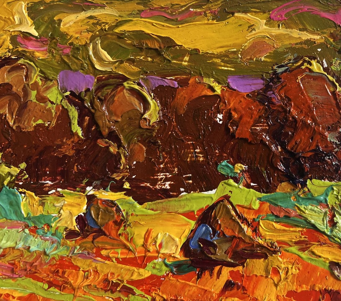 Oil painting Golden haystacks Alex Kalenyuk - 4