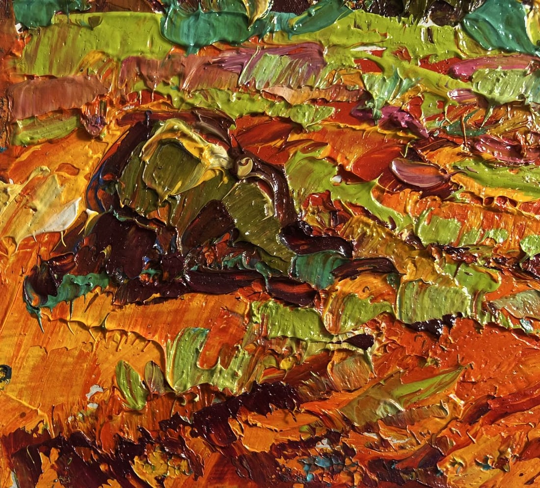 Oil painting Golden haystacks Alex Kalenyuk - 5