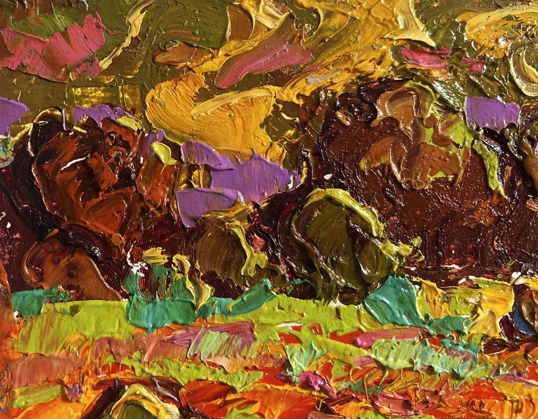 Oil painting Golden haystacks Alex Kalenyuk - 6