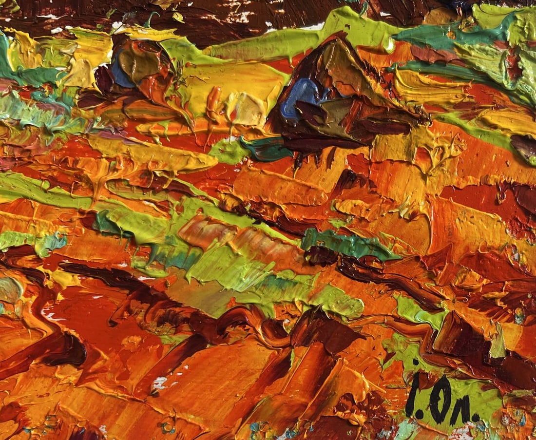 Oil painting Golden haystacks Alex Kalenyuk - 7