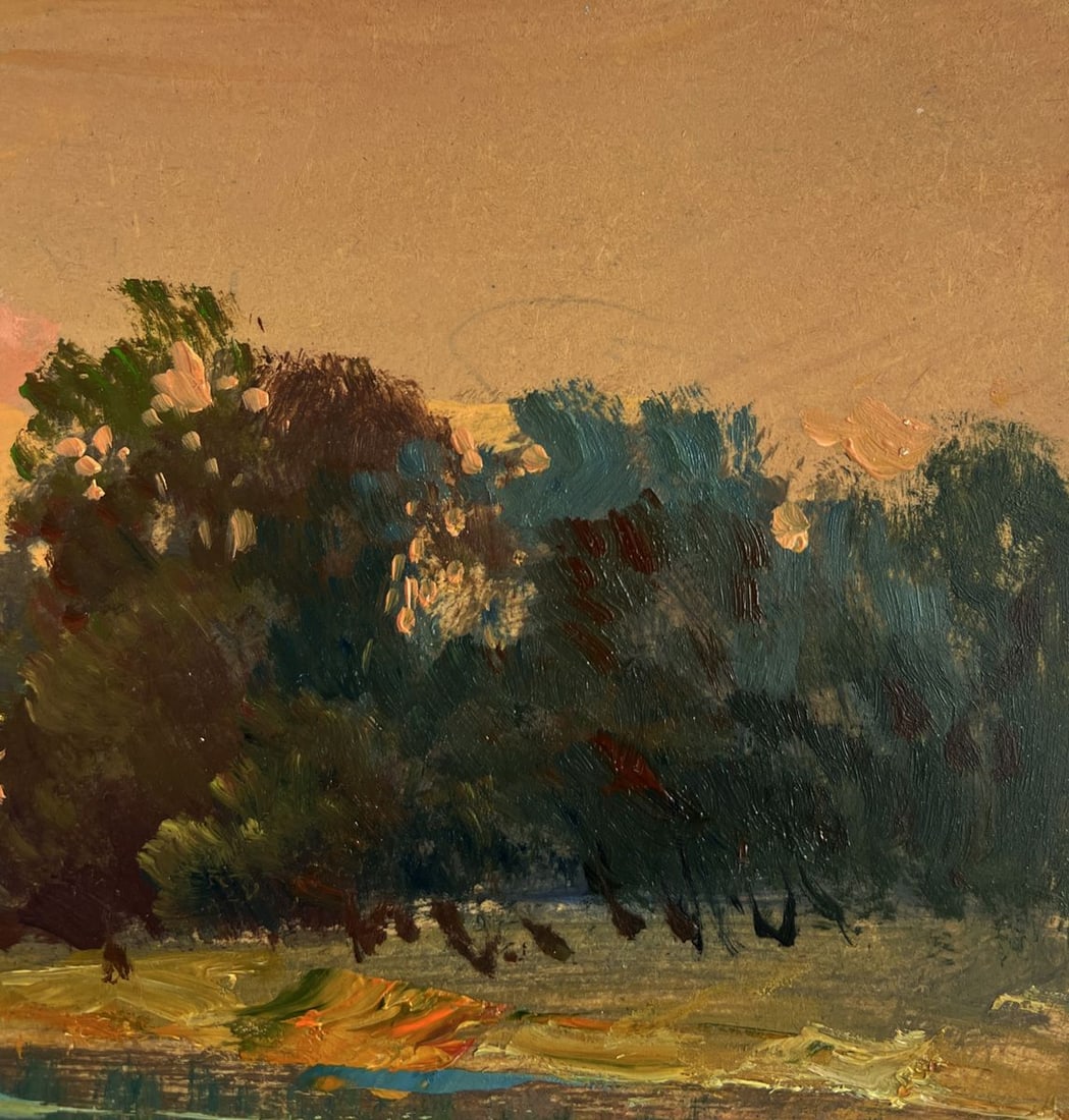 Oil painting Orange sunset over the river Yuriy Suprunchuk - 4