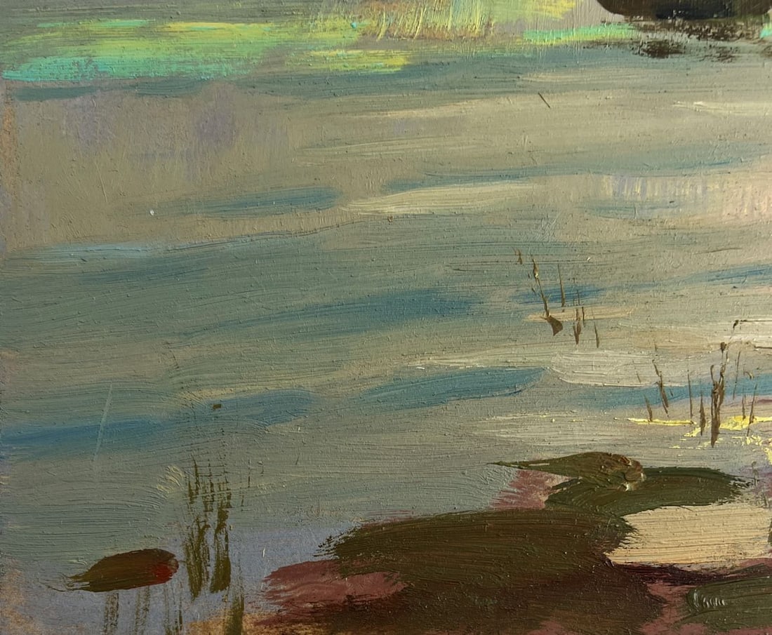 Oil painting Orange sunset over the river Yuriy Suprunchuk - 7