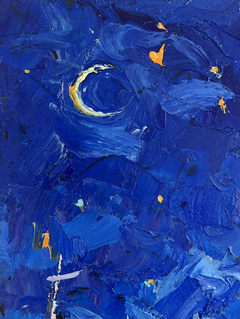 Oil painting Moonlit night over the city Oksana Kalenyuk - 5