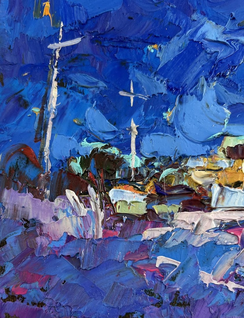 Oil painting Moonlit night over the city Oksana Kalenyuk - 6