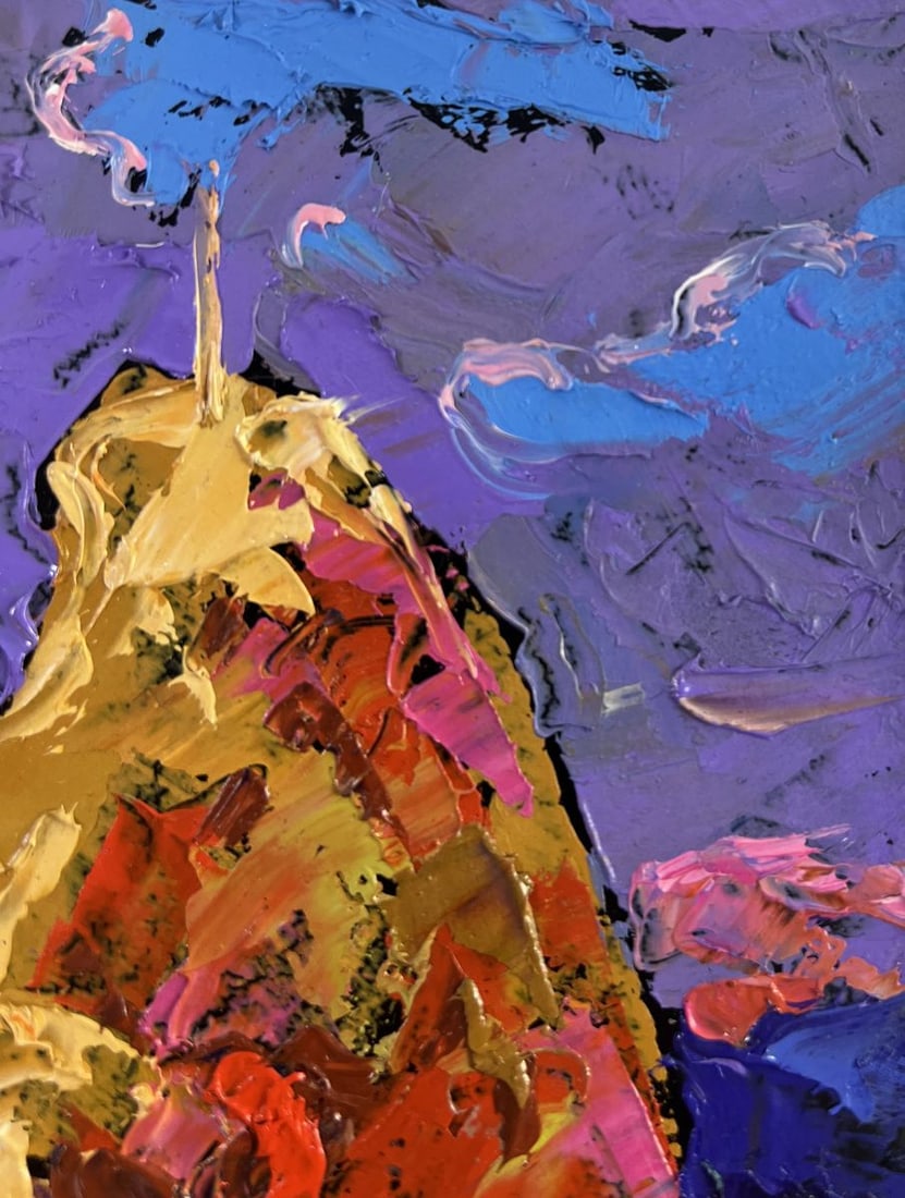 Oil painting Evening shadows on the path Alex Kalenyuk - 4