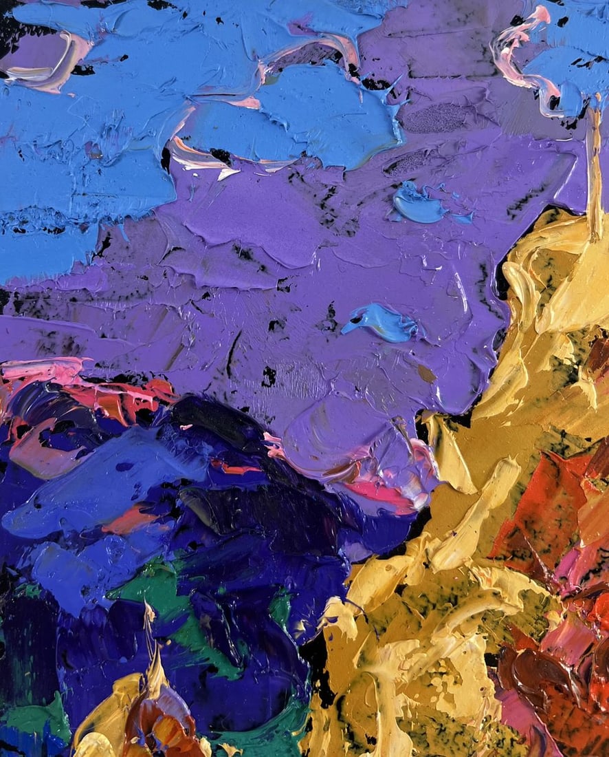 Oil painting Evening shadows on the path Alex Kalenyuk - 5