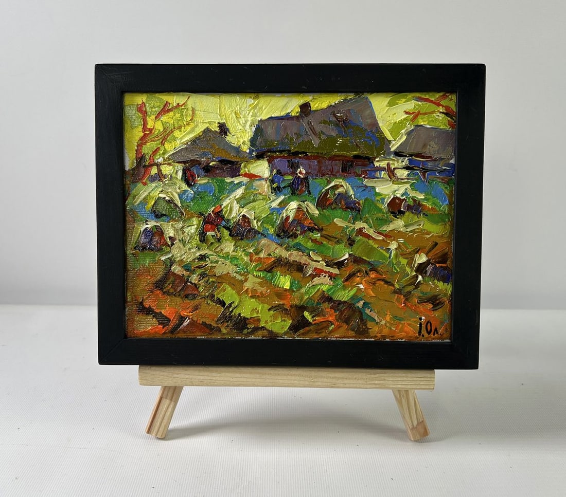 Oil painting Autumn gardens Alex Kalenyuk: Title: Oil painting Autumn gardens Alex Kalenyuk Description: No.AAA5241The oil painting on Canvas titled "Autumn Gardens" bursts with a vibrant celebration of the season’s final bounty. A dynamic,