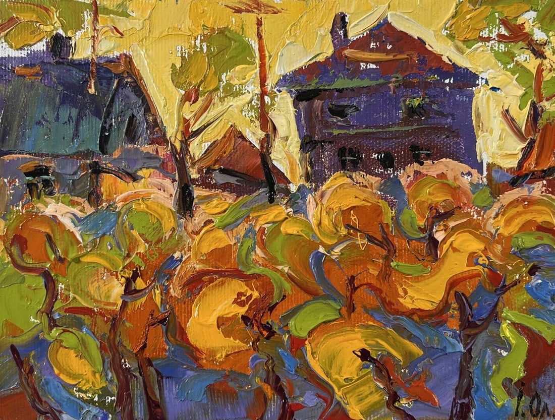 Oil painting Autumn yellow sunset Alex Kalenyuk - 3