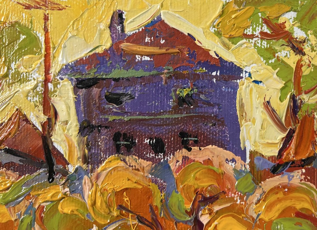 Oil painting Autumn yellow sunset Alex Kalenyuk - 4