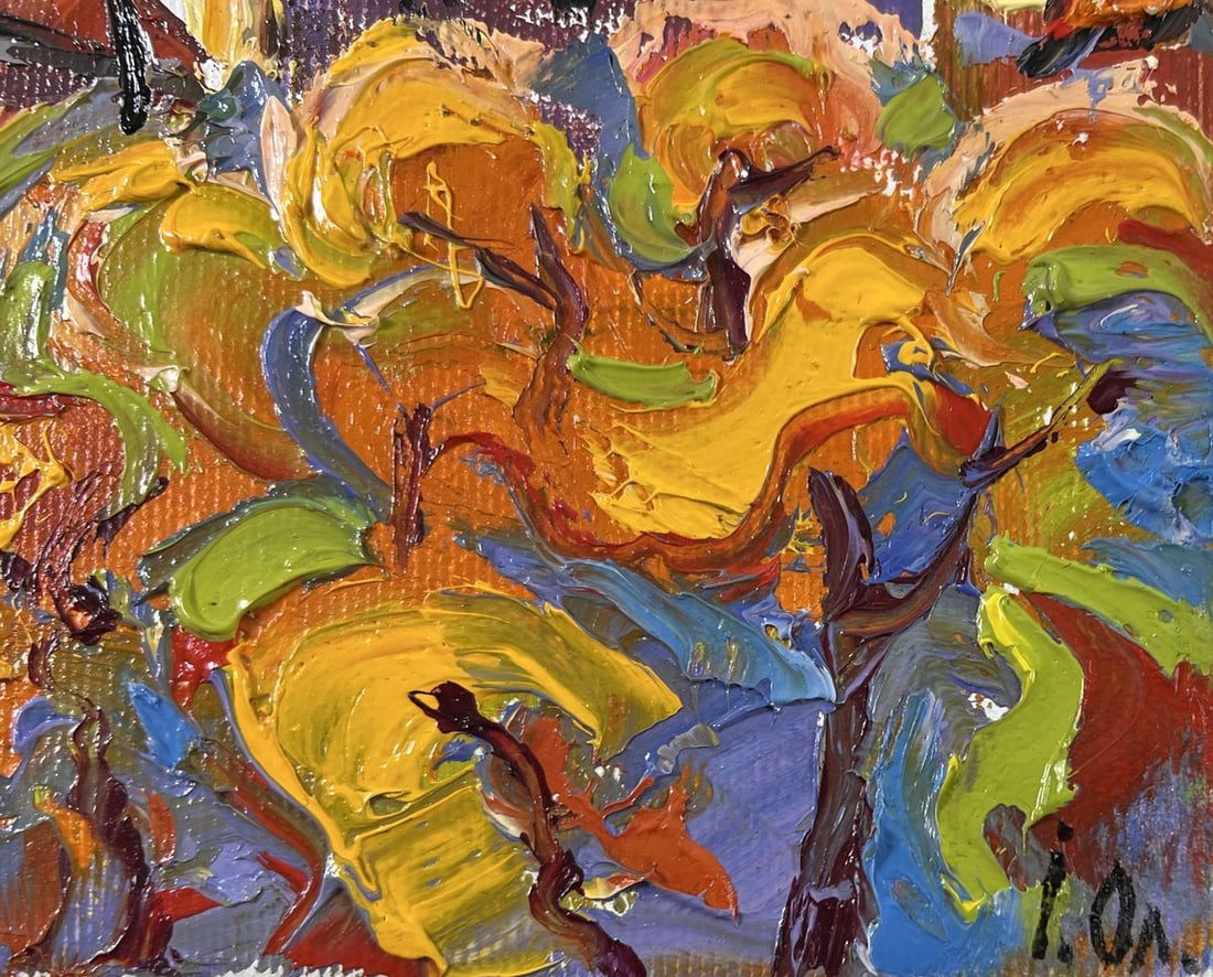 Oil painting Autumn yellow sunset Alex Kalenyuk - 5