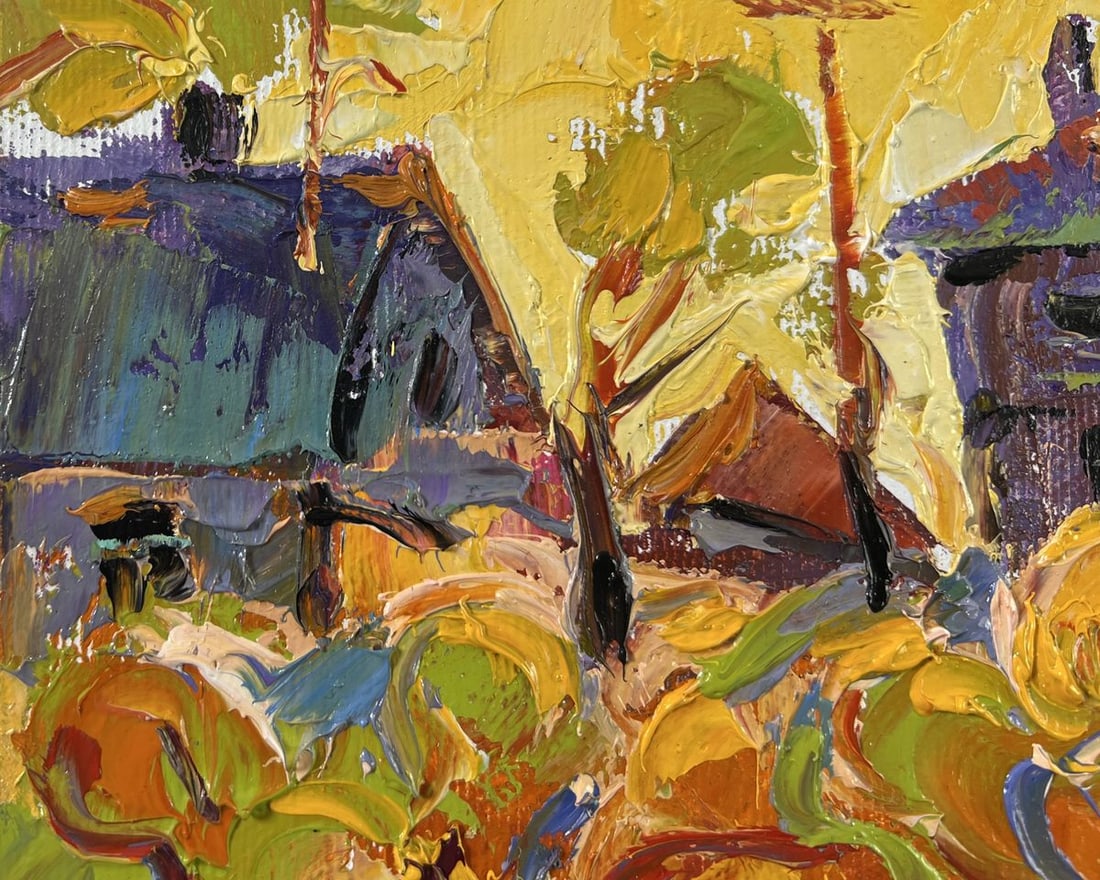 Oil painting Autumn yellow sunset Alex Kalenyuk - 7