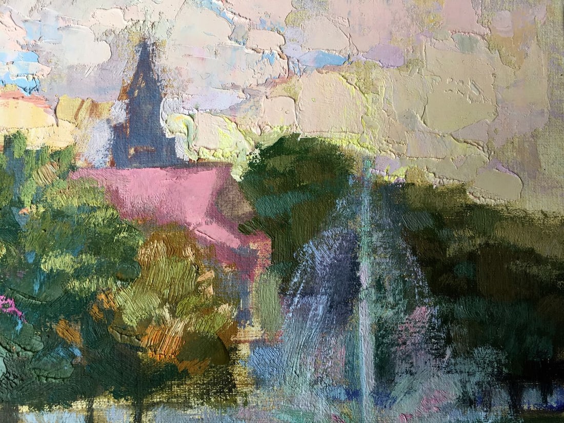 Oil painting City fountain Batrakov Vladimir Grigorievich - 10