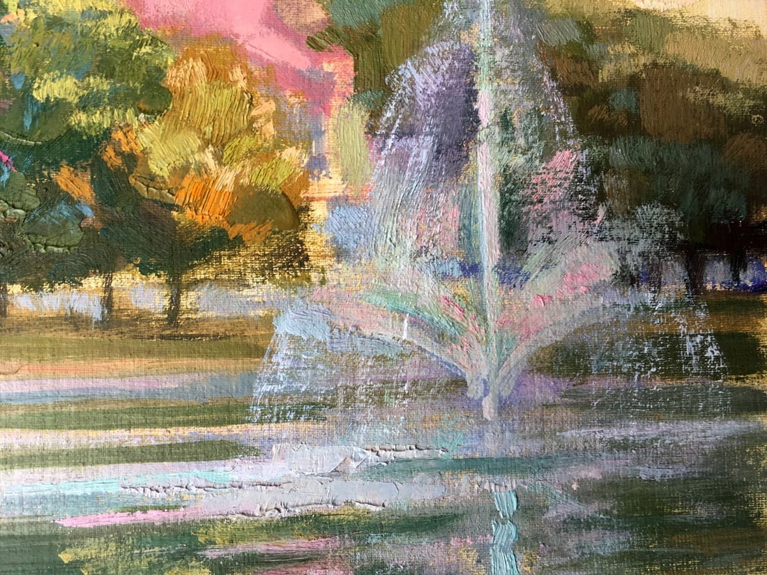 Oil painting City fountain Batrakov Vladimir Grigorievich - 11