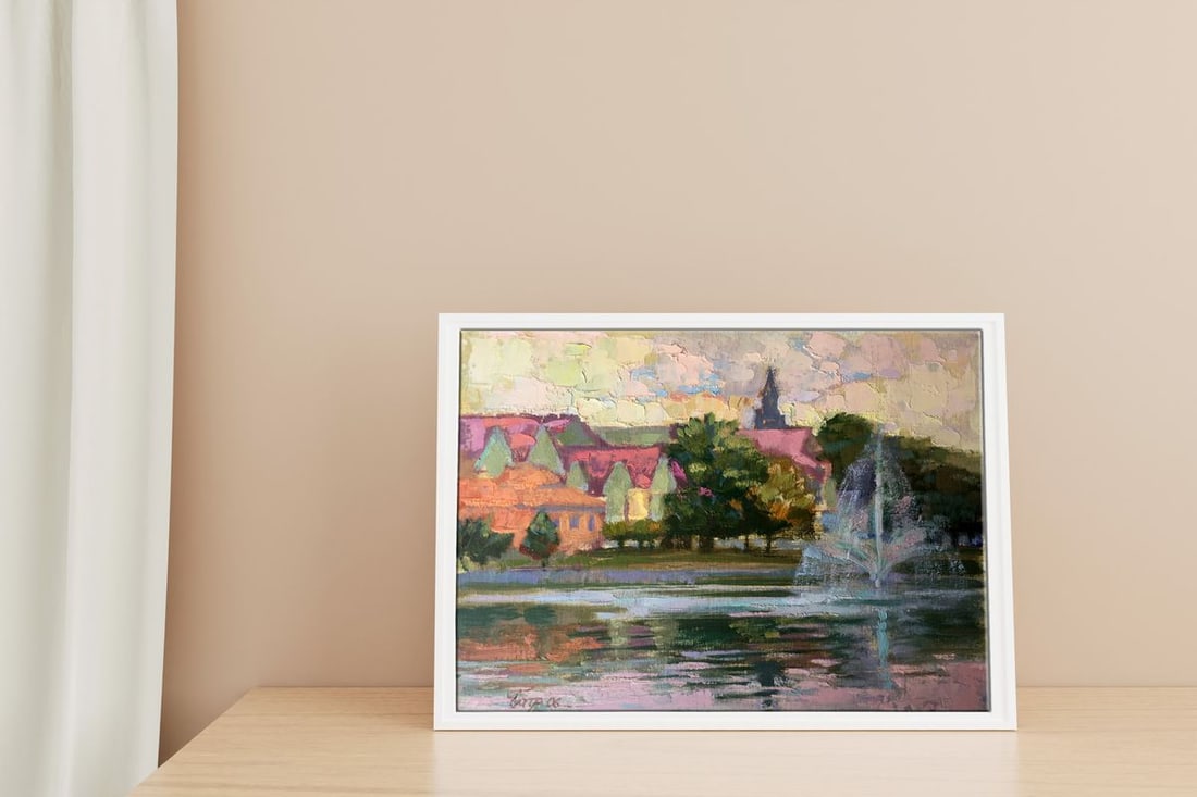 Oil painting City fountain Batrakov Vladimir Grigorievich - 3