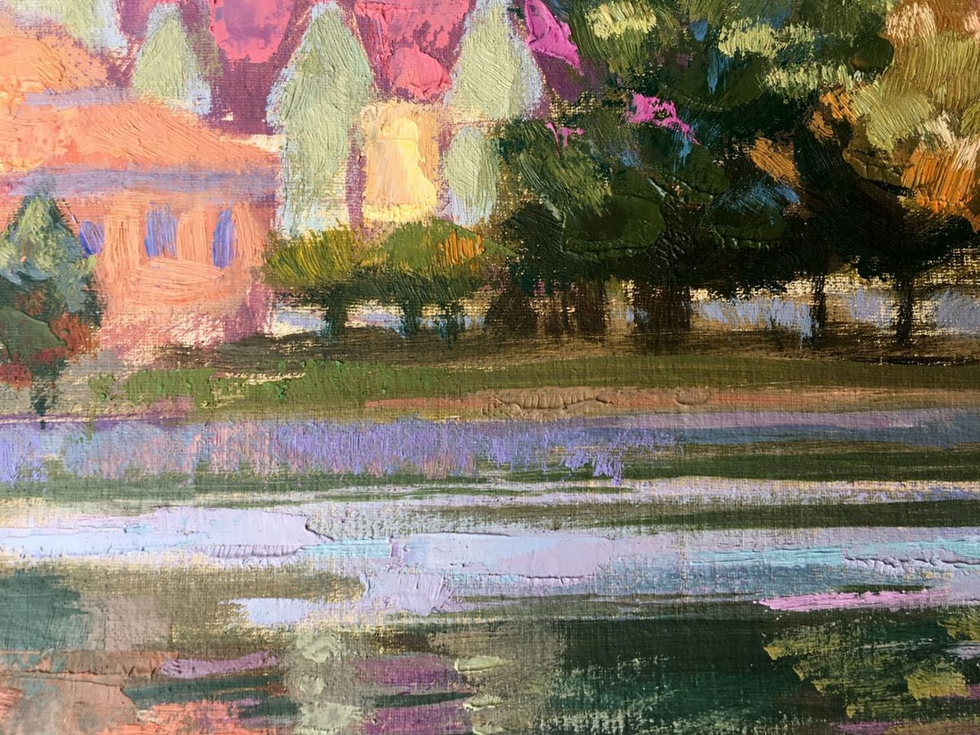 Oil painting City fountain Batrakov Vladimir Grigorievich - 4