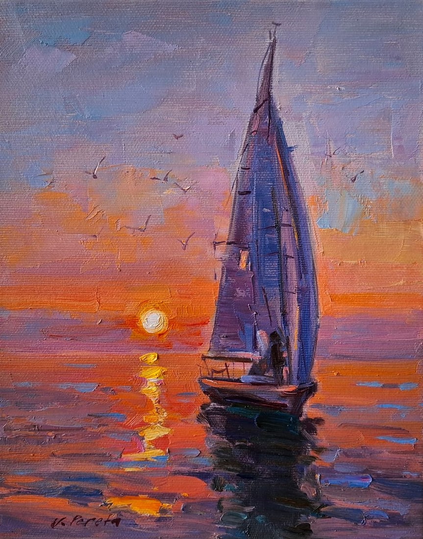 Oil painting Evening at sea Pereta Vyacheslav (1 of 5)