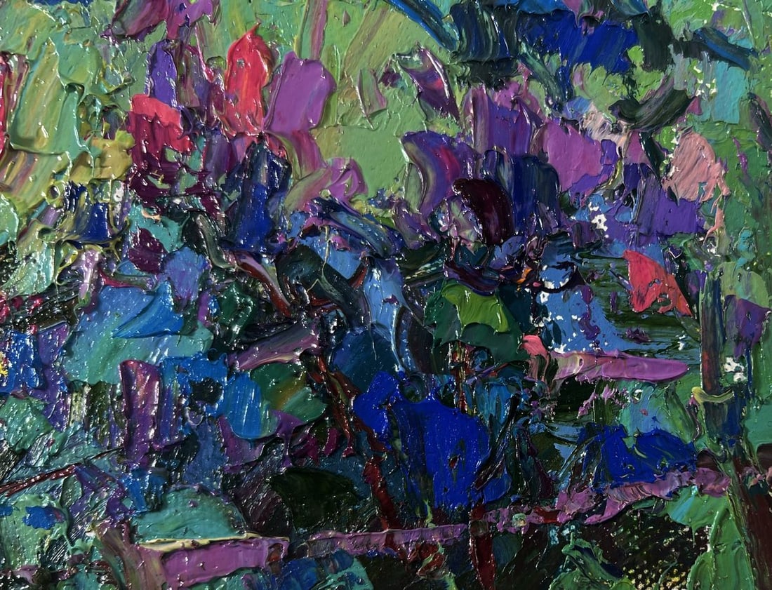 Oil painting The first lilac over the field Oksana Ivanyuk - 5