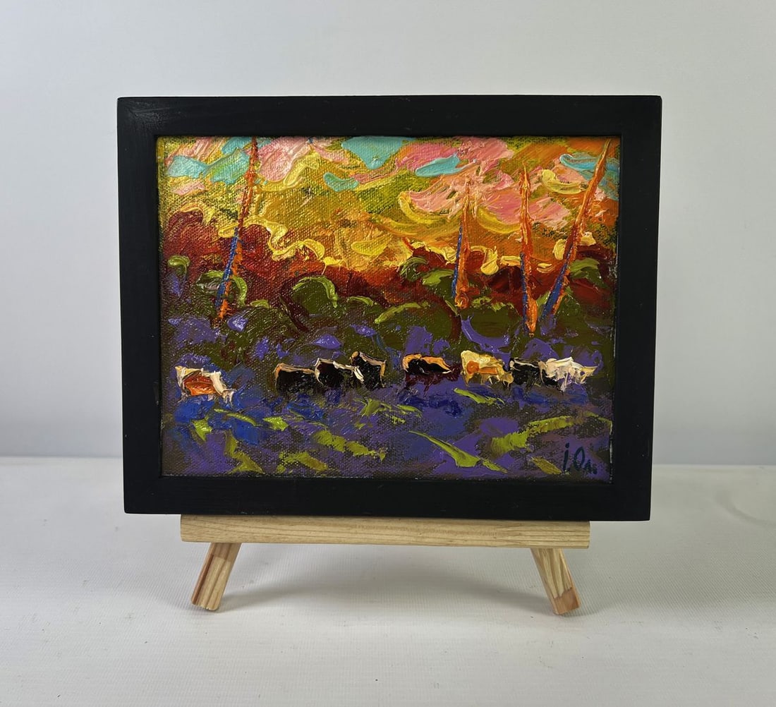 Oil painting Evening sky bathes the Earth Oleksiy Ivanyuk: Title: Oil painting Evening sky bathes the Earth Oleksiy Ivanyuk Description: No.AAA5390The Oil painting on canvas titled "Evening sky bathes the Earth" offers an extraordinary visual celebration wher