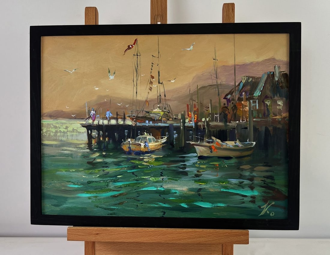 Oil painting Yachts in the sea under the gentle sun Yuriy Suprunchuk: Title: Oil painting Yachts in the sea under the gentle sun Yuriy Suprunchuk Description: No.AAA5478The Oil painting on Cardboard titled "Yachts in the Sea under the Gentle Sun" captures a serene yet