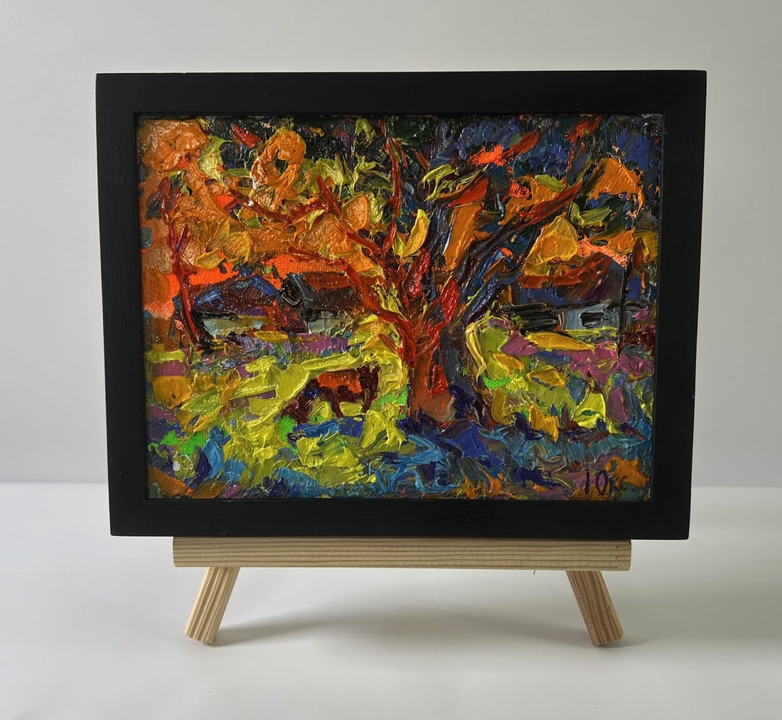 Oil painting The sun is setting Oksana Ivanyuk: Title: Oil painting The sun is setting Oksana Ivanyuk Description: No.AAA5575The Oil painting Canvas titled "The sun is setting" captures the fleeting yet magnificent moment when day dissolves into